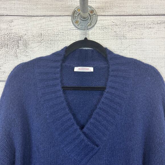 Bluetime Women's Navy Blue V-Neck Wool Blend Sweater Size XL - Picture 2 of 6